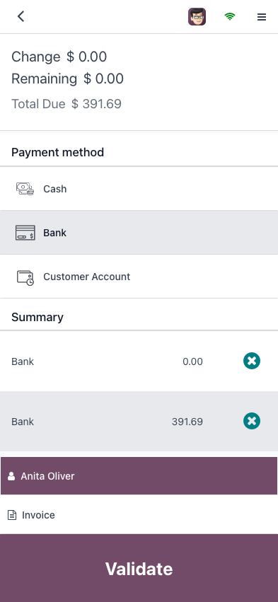 Commande depuis le smartphone avec Odoo